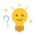 Lightbulb with sparkles and question mark