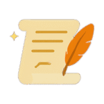 Scroll and feather representing historical background of the holiday