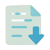 Downloadables & Printables Icon Document with download arrow