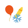 Family Corner Icon Crayon, snowflake, and balloon