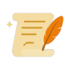 History & Origins Icon Scroll and feather representing historical background of the holiday